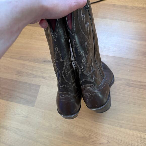 Men\'s Vintage 90\'s Laredo Dark Brown Leather Western Cowboy Boots Sz 9.5 USA main image 4